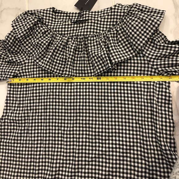 {Zara} Gingham Ruffle Blouse - Picture 6 of 6